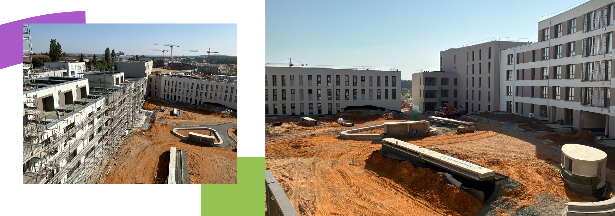 Baufortschritt auf der Baustelle von Urban Light in Lichtenreuth